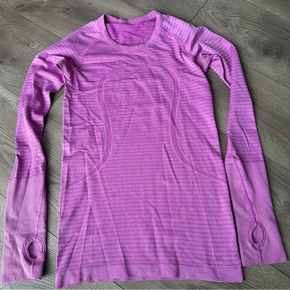 Lululemon Swiftly Tech Long Sleeve sweatshirt Crew Heathered Ultra Violet purple - Picture 3 of 8